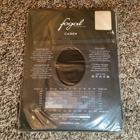 Fogal Caren fine knitted net pantyhose, style 5029, color noir (black), size: S - Picture 7 of 11